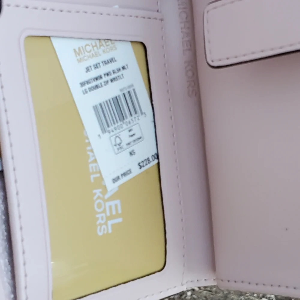New Michael kors Wallet Double Zipper Vanilla with pink color - Picture 6 of 14